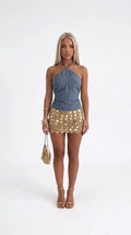 Denim Halter Top “Blue”