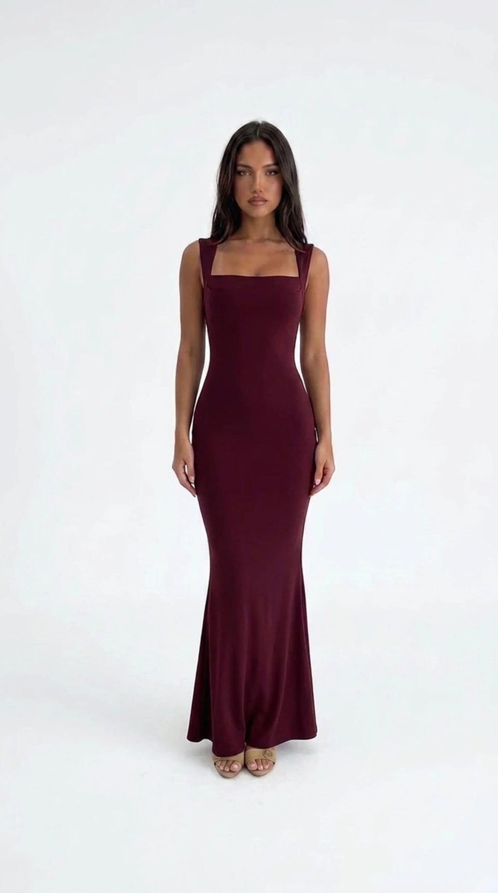 Square Neck Sleeveless Bodycon Dress