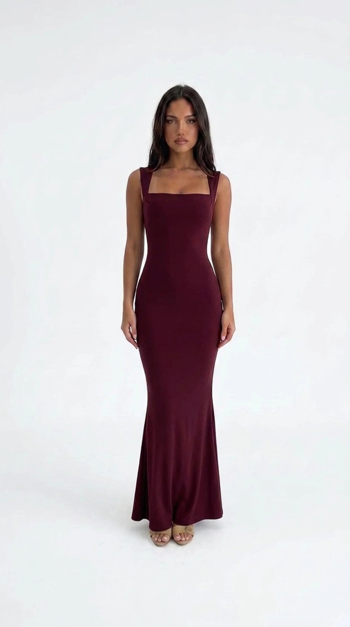 Square Neck Sleeveless Bodycon Dress