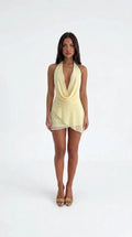 Deep-V Backless Dress