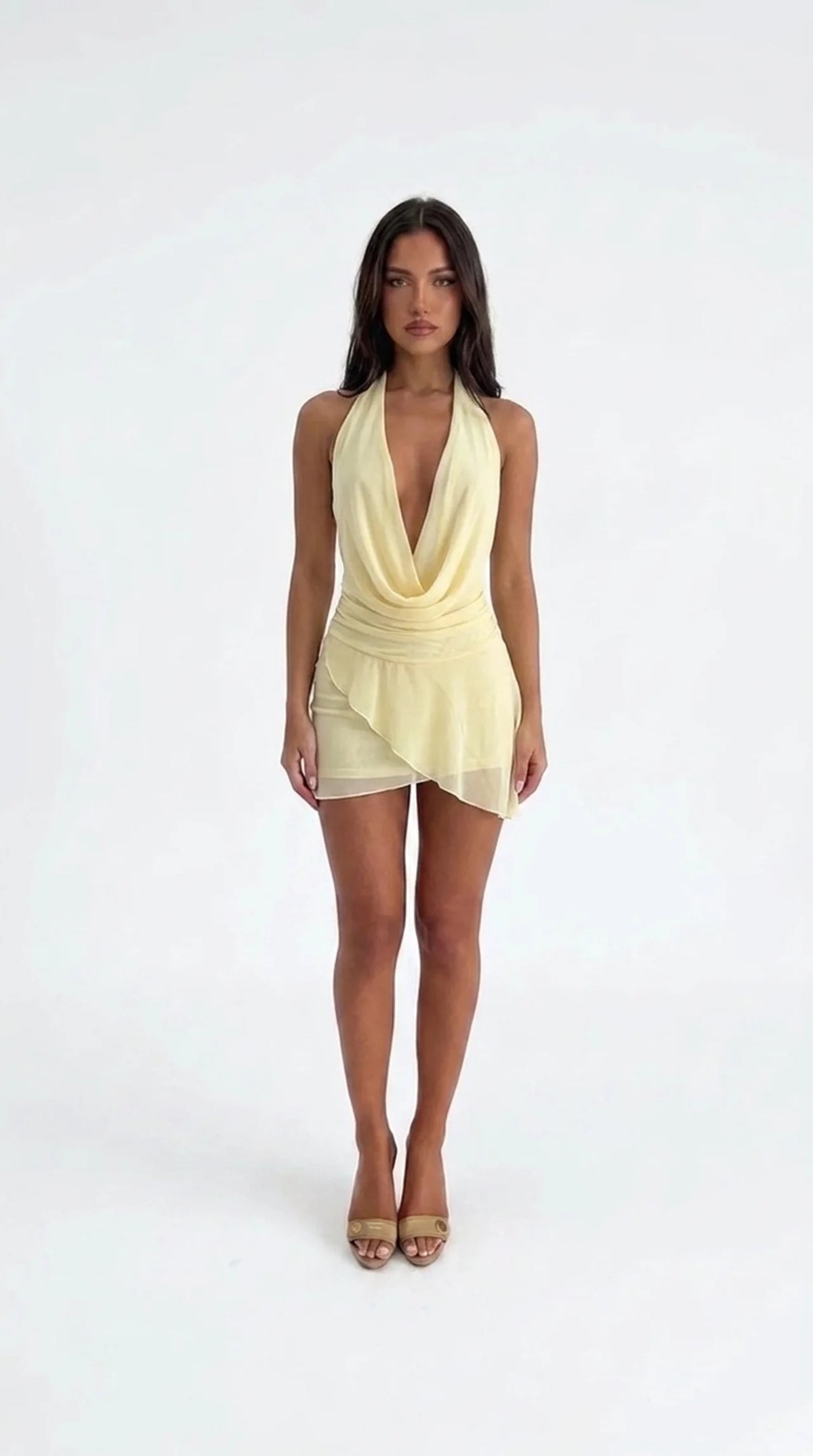 Deep-V Backless Dress