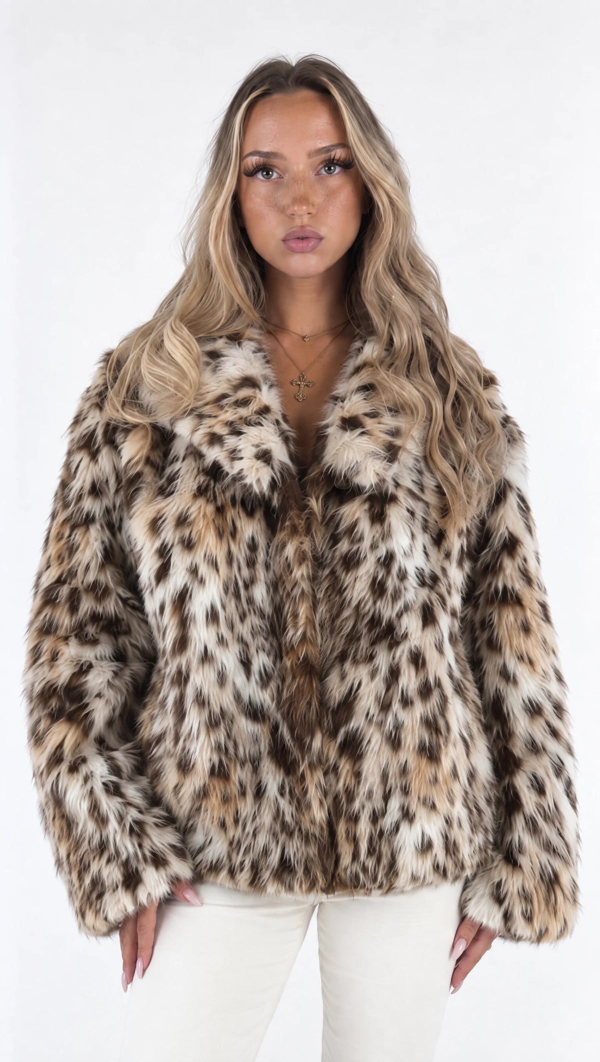 "Luna" Leopard-Felljacke