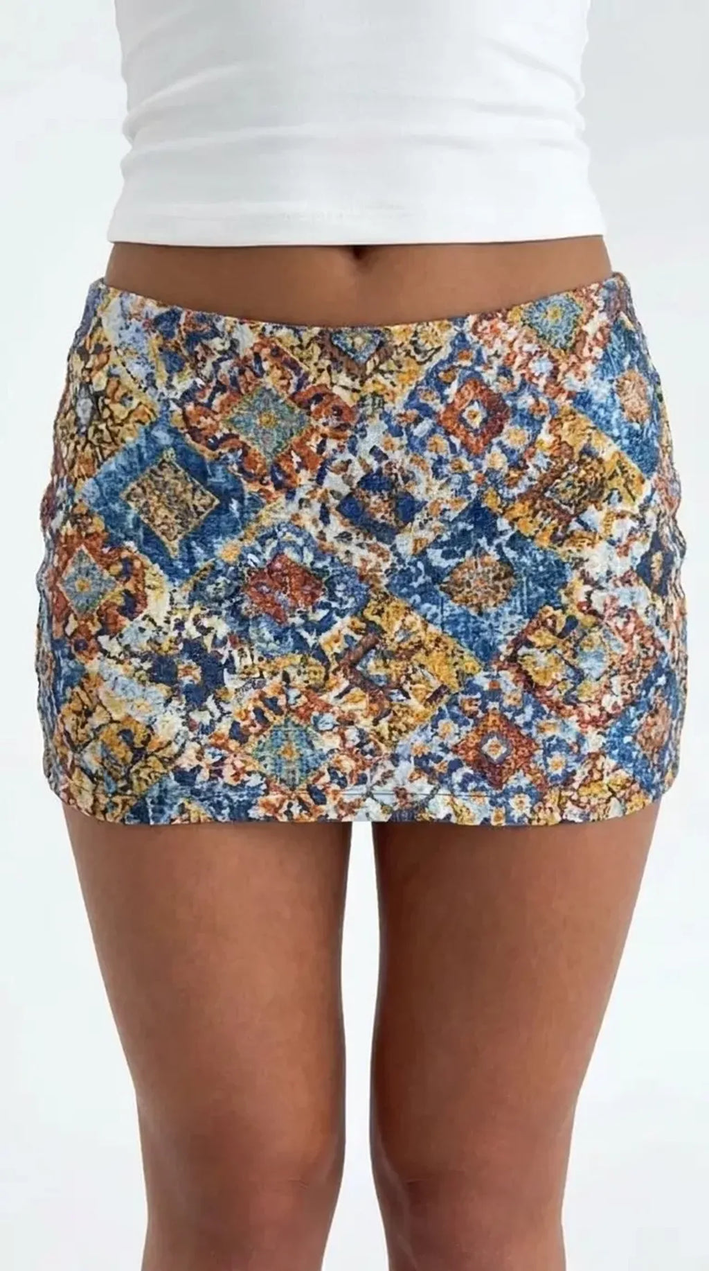 Geometric Sequin Mini Skirt