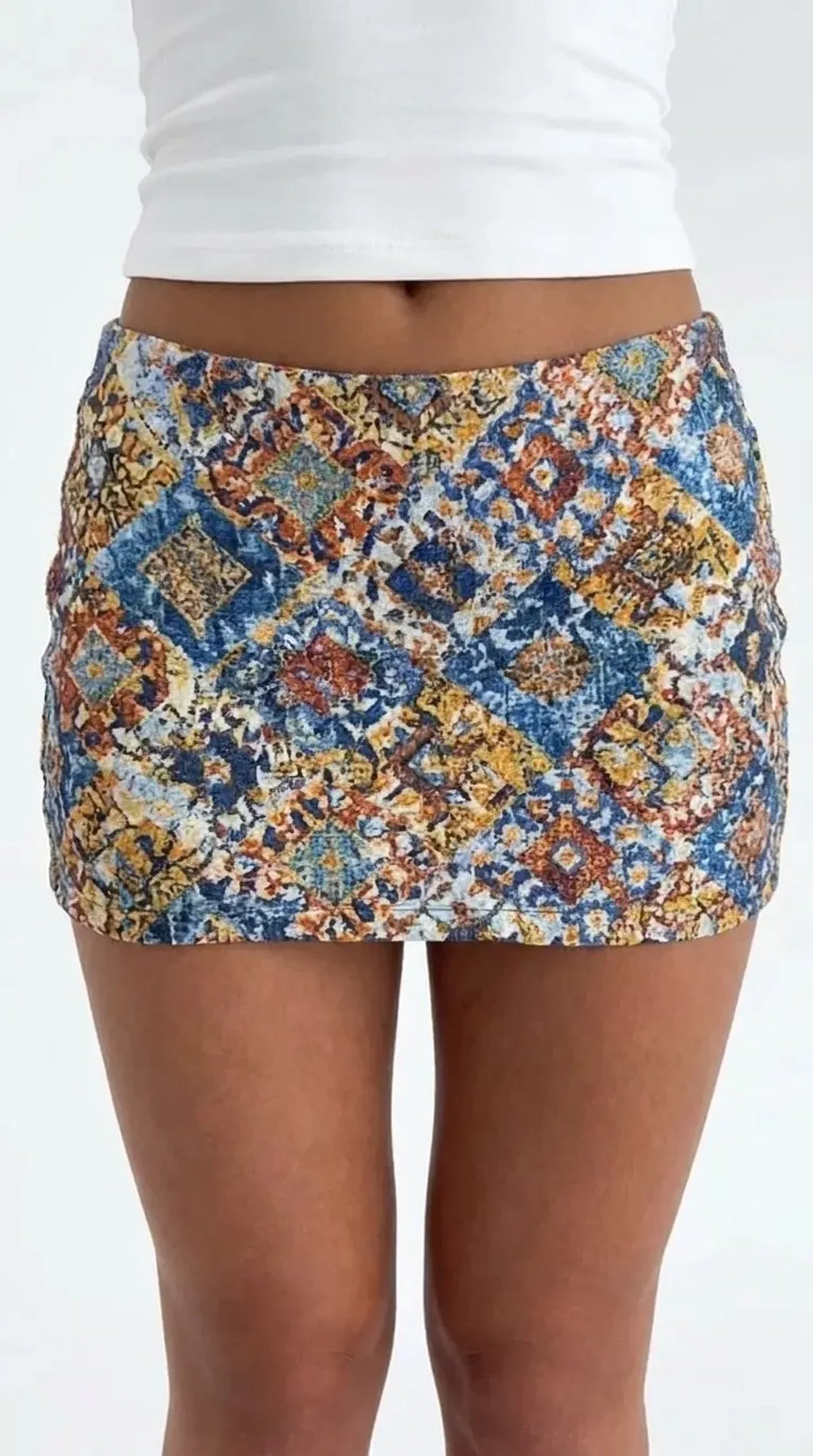 Geometric Sequin Mini Skirt