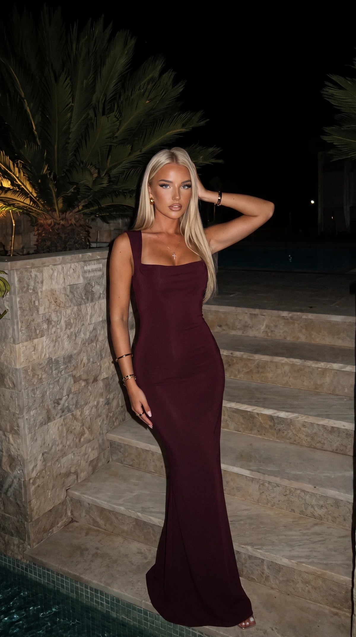 Square Neck Sleeveless Bodycon Dress